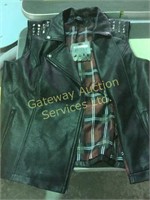 Black Leather Riverdale Vest Size XL, Earrings