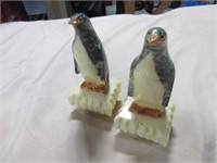 Pair of alabaster carved penguins