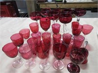 Red ruby glass grouping