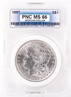 Coin 1887-P Morgan Silver Dollar - PNC / MS 66
