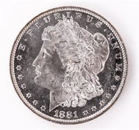 Coin 1881-O Morgan Silver Dollar In DMPL / BU