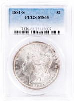 Coin 1881-S Morgan Silver Dollar PCGS MS65