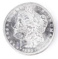 Coin 1880-S Morgan Silver Dollar In GEM BU / DMPL