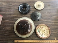 STONEWARE LIDS AND PLATE