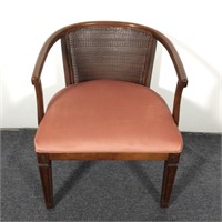 Cane Back Upholstered Chair
