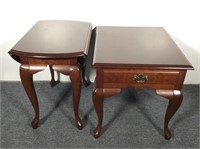 Cherry Finish End Table Set