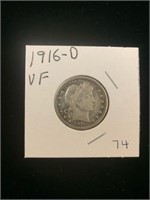 Barber Quarter - 1916- D (VF)