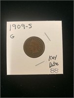 Indian Head Cent - 1909- S (G) Key Date