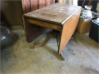 DROP LEAF DUNCAN PHYPHE TABLE WITH DRAWER