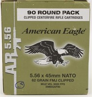 90 Rounds Federal American Eagle 5.56mm NATO Ammo