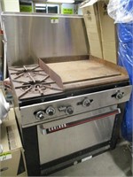 Garland gas oven w/ 2 burners & 24" grill