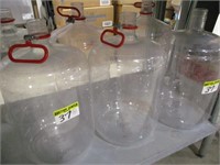 6 - plastic 23 litre carboys