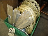 Box of cane trays & skewers
