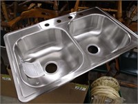 NEW Dbl stainless sink