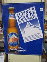 Alpine advertising tin sign