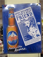 Alpine tin advertising sign