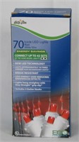 NIOB Red LED icicle Lights 70 count with white wir