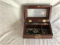 Brass Hinged Wooden Jewelry Box