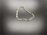 14k Gold Figaro Bracelet, Weight 4g