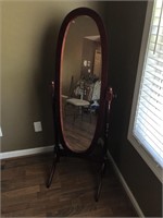 Cherry Wood Swivel Dressing Mirror