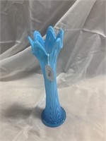 Blue Fluted Art Vase