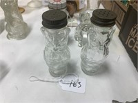 (2) Owl Glass Candy Container