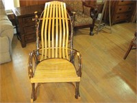 Rustic Bentwood Twig and Slats Rocker