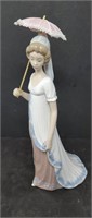 Lladro figurine lady with parasol w/original box