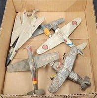 Box of vintage air/jet plane toys