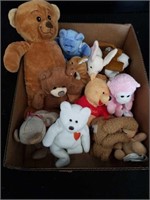 Box of stuffed animals