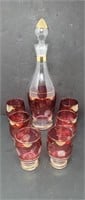 Wine set 7pcs: decanter approx 3.5"x13.5", cups
