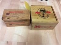 (2) Small wood ammo boxes