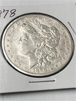 1878 Morgan silver dollar