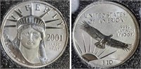 2001 Platinum $10 American Eagle