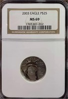 2003 MS69 Platinum $25 American Eagle