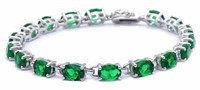 Beautiful 13.50 ct Oval Emerald Tennis Bracelet