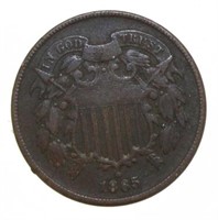 1865 Copper 2 Cent Piece *Better