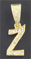 14kt Gold Brilliant Diamond Z Pendant