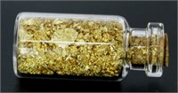 Glass Bottle Filled - Solid 24kt Gold Flakes