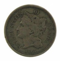 1865 Liberty Head 3 Cent Nickel