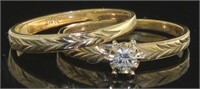 14kt Gold Vintage Diamond Bridal Set
