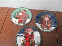 3  Royal Norfolk Decorative Santa Plates