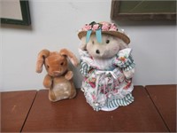 Vintage Stuffed Rabbit and Collector Bunny