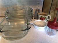 Large group of casserole dishes, etc.