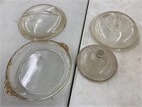 Glass pie pan and lids