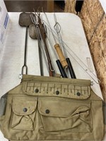 Campfire tools and hiking pouch