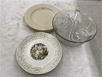 Plates, punch bowl