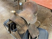 Saddle-old; brown leather
