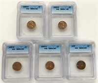 Lot of 5 Proof 1968 & 1969 Lincoln Cents.