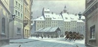 Sgd. G. (Georges) Csapo Troika Snow Scene Painting